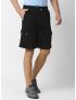 Fitz Solid Cotton Blend Slim Fit Shorts - Jet Black