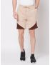 Fitz Colorblock Cotton Blend Slim Fit Shorts - Beige